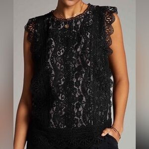 Eri + Ali  SMALL Stylish Black Lace Sleeveless Blouse 🖤⭐️